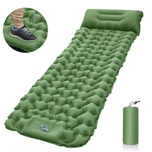 outdoor Sleeping Pad: Ultralight Self Inflating Air Mat, Compact Inflatable Sleep Mattress for Backpacking, Camp, Hiking, Tent