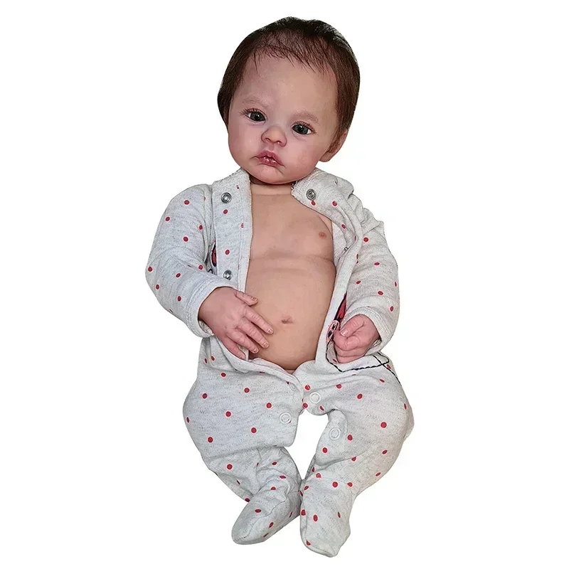 50cm vinile per tutto il corpo Reborn Baby Doll prato neonato taglia immagine reale fatto a mano mano-radice capelli vene visibili