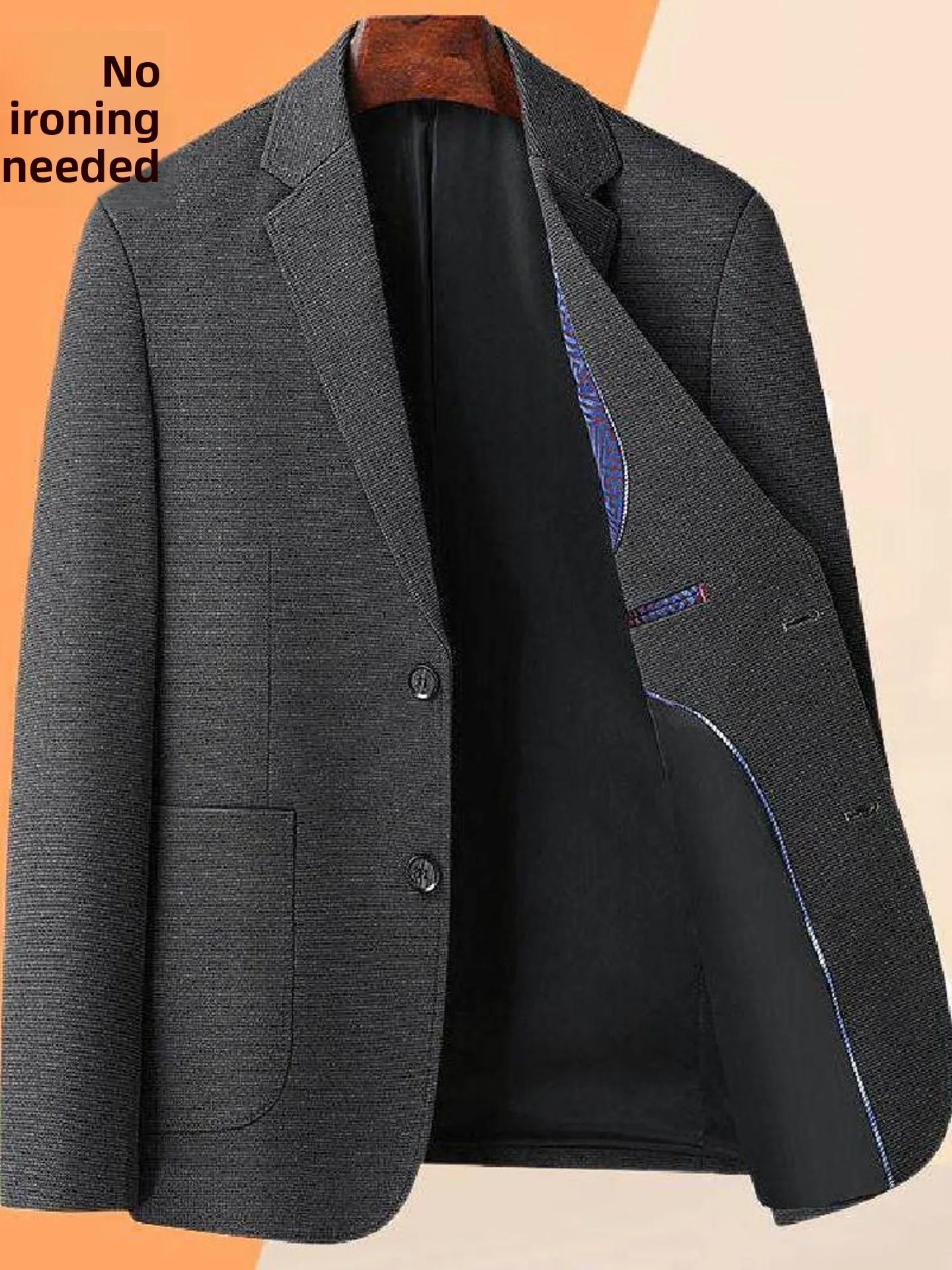 

Comfortable Business Casual Men's Suit Jacket Dad's Autumn High-end Casual Western Wear Top Quality Polyester Fabric