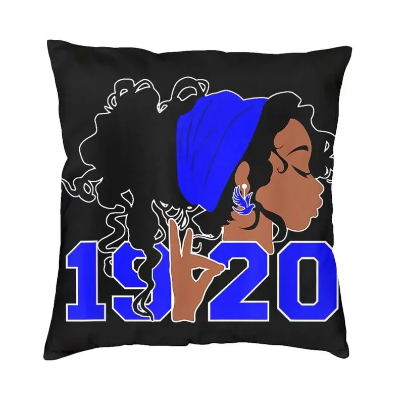 أغطية وسادات مصنوعة يدويًا للنساء ، غطاء وسادة مربع ، ديكور كاواي ، علامة اليد ، جميلة فاي بيتا ، شعر أفريقي ، في الهواء الطلق