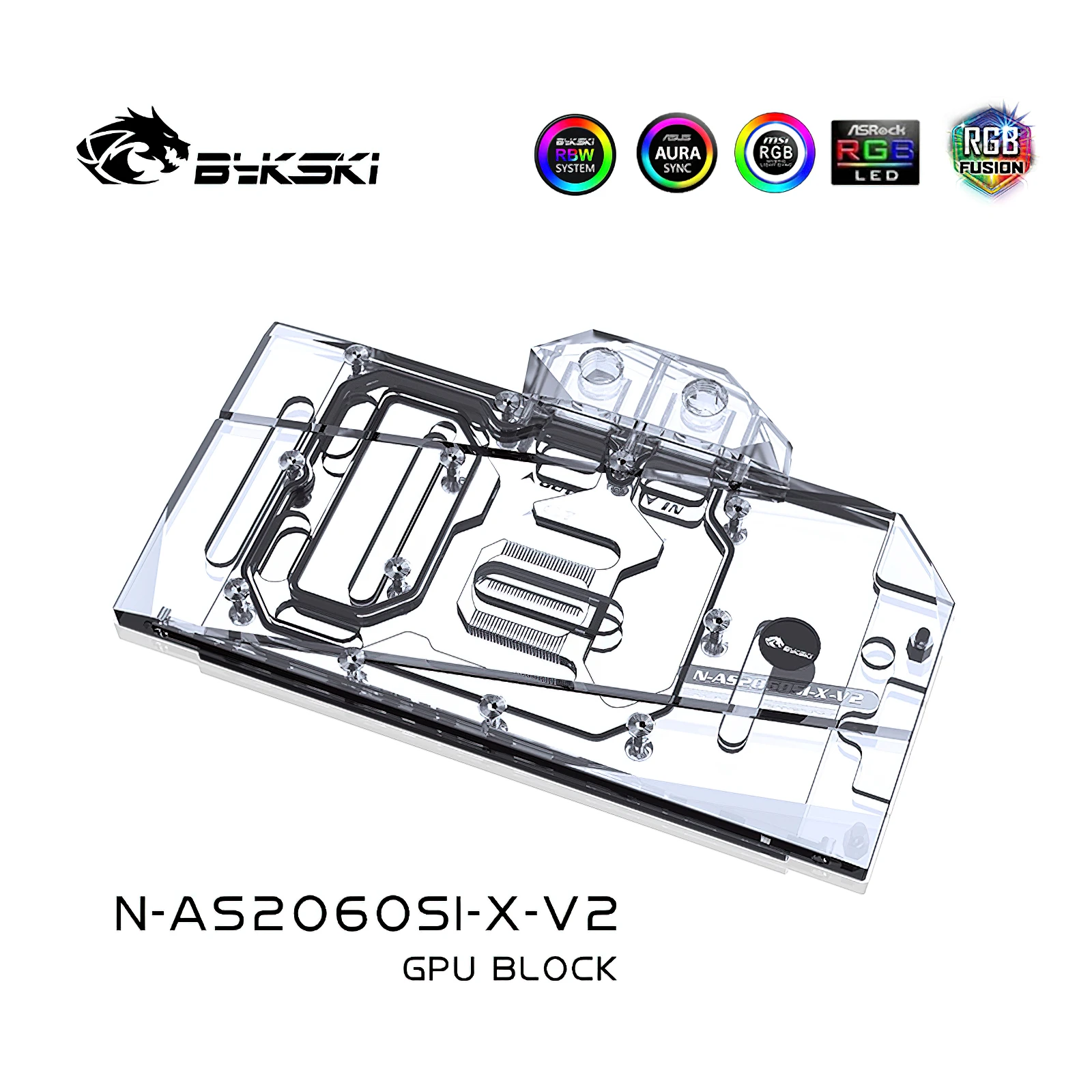 Bykski – bloc de refroidissement à eau, pour ASUS GTX 2070 2060 O6G SI N-AS2060SI-X-V2