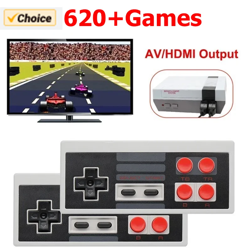 وحدة تحكم ألعاب ريترو كلاسيكية صغيرة نظام ألعاب فيديو مدمج 620 AV ألعاب 8 بت FC Nes TV Console للبالغين والأطفال هدية