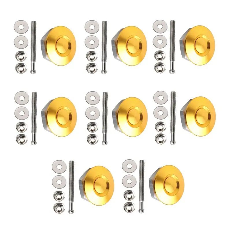 Hood Bonnet Lock Pin Set 8Pcs 30Mm Push Button Quick Release Latch Bumper Clips Kit-X59A