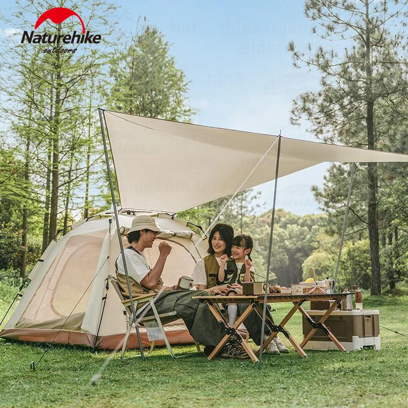 

Naturehike Ango Automatic Tent 3-4 People Family Camping Outdoor Picnic Silver Black Coating Sunscreen Waterproof with Canopy