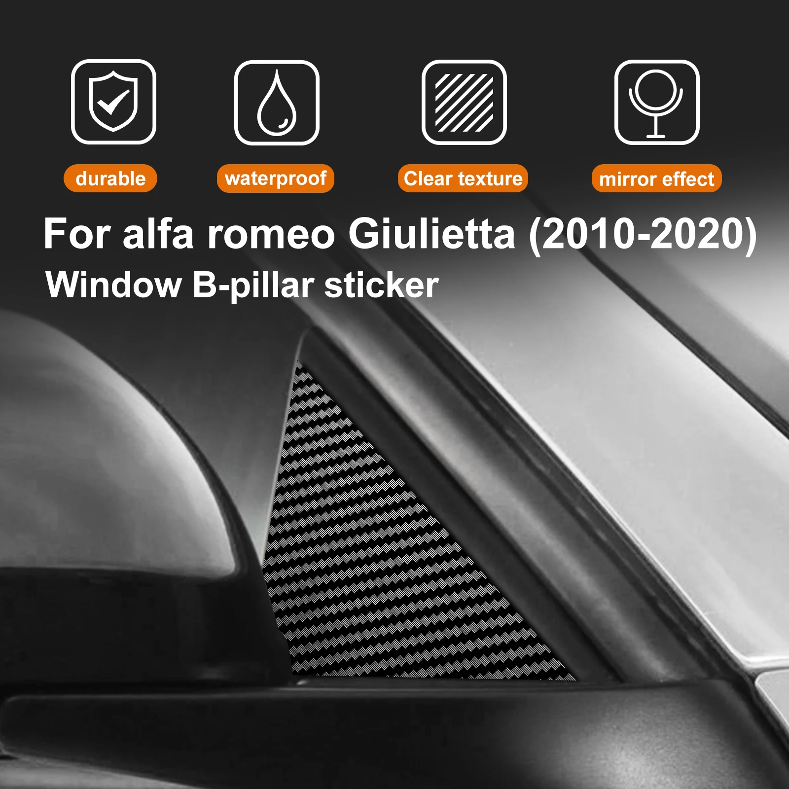 For Alfa Romeo Giulietta 2010-2020 PC B Pillar Window Trim Sticker Anti Scratch Door Frame Exterior Decor Auto Car Accessories