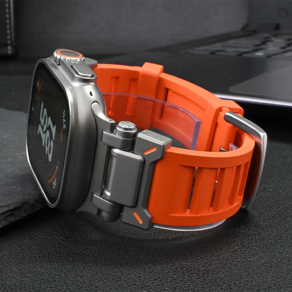 

Ремешок резиновый для Apple Watch Ultra 2 Band, мужской браслет для IWatch Series 8 7 6 5 4 3 Se 9, 49 мм 44 мм 42 мм 45 мм