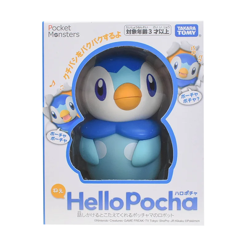 Pokemon PVC Model Toys Piplup Eevee Action Figure Classic Cartoon Figurine Hello Robot Series Cute Interactive Toys Kids Gift