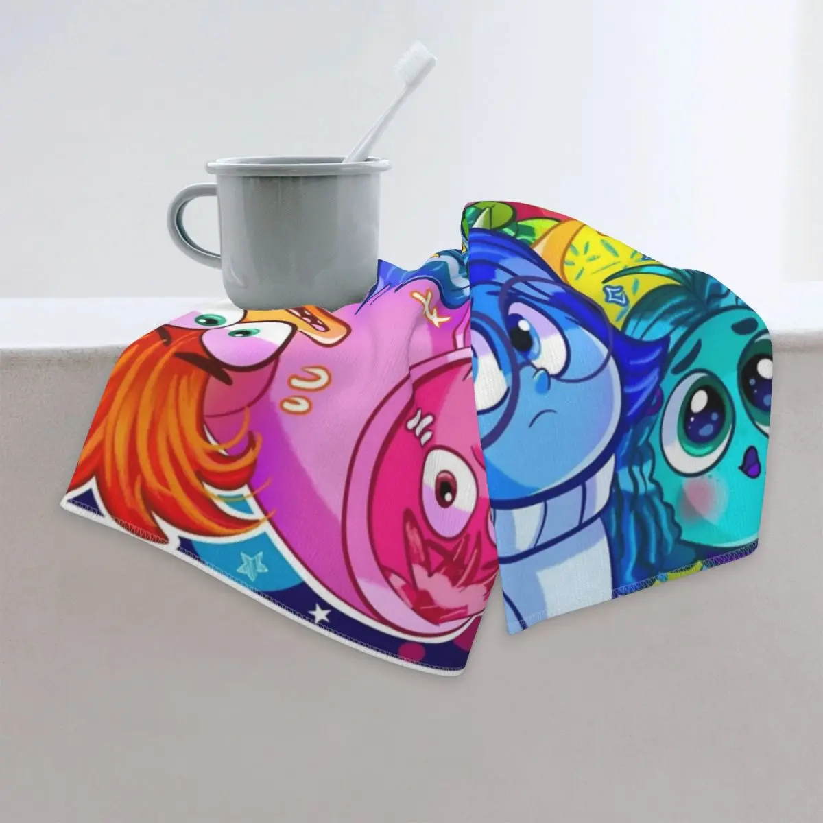 Inside Out Emotions Anxiety Towel Summer Cartoon Microfiber Shower Towel For Summer Beach Quick-dry Towels