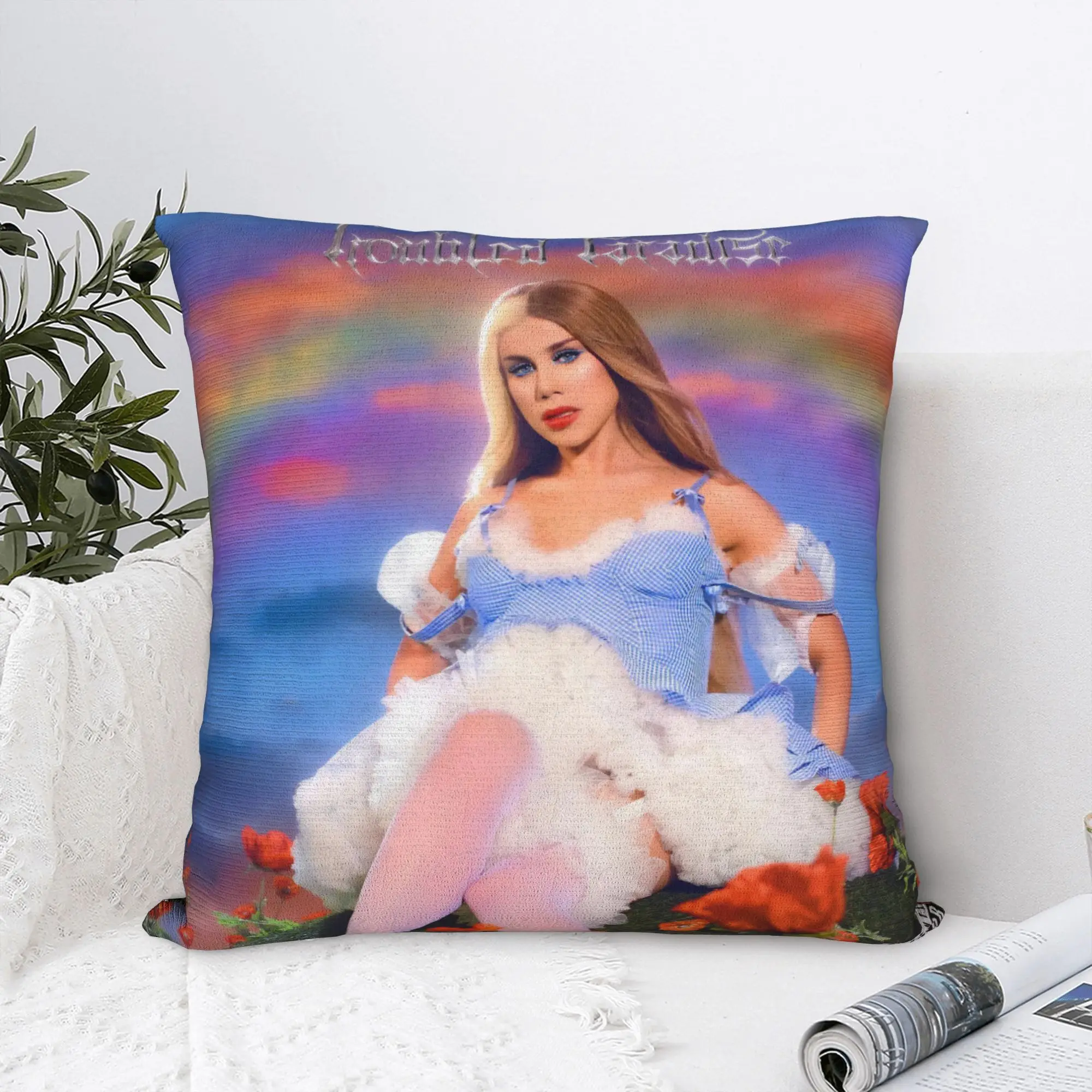 Slayyyter Troubled Paradise Pillowcase Polyester Cushion Cover Decoration  Throw Pillow Case Cover Home Square 45X45cm