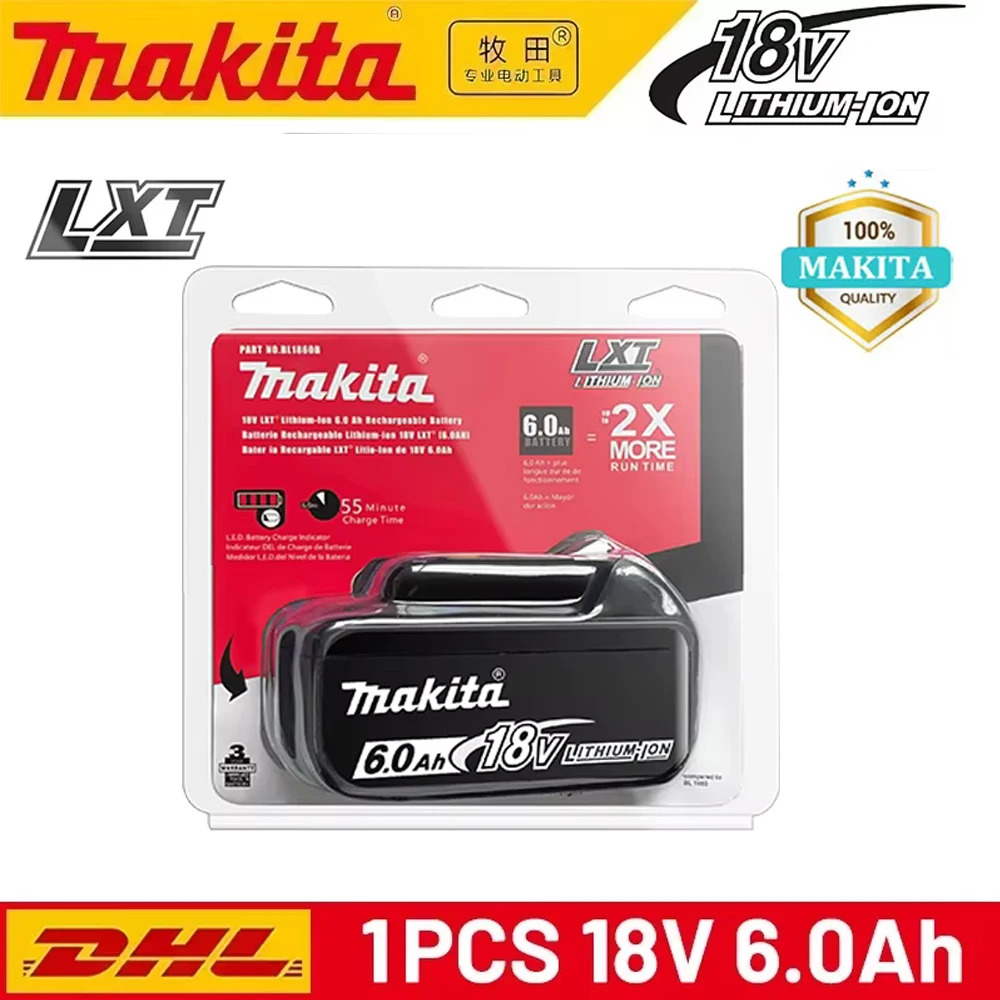 

100% оригинальный аккумулятор Makita, литиевая батарея 18В 6Ач/5Ач 9Ач для инструментов Makita DTW700 DDF487 DTD173 DGA404 HR140D DJV182