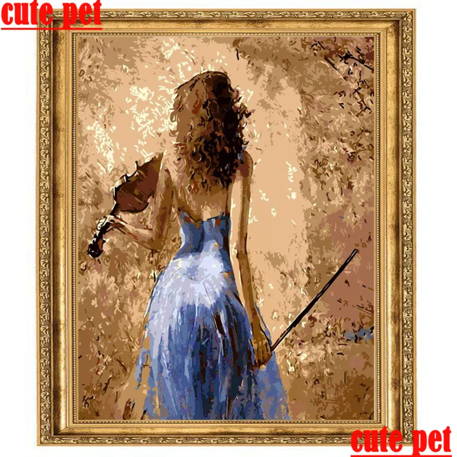 DIY Diamond Painting Violin girl rhinestone Kit swan 5D Diamond Art Full Drill Mosaic Embroidery Cross Stitch Decorations puzzle