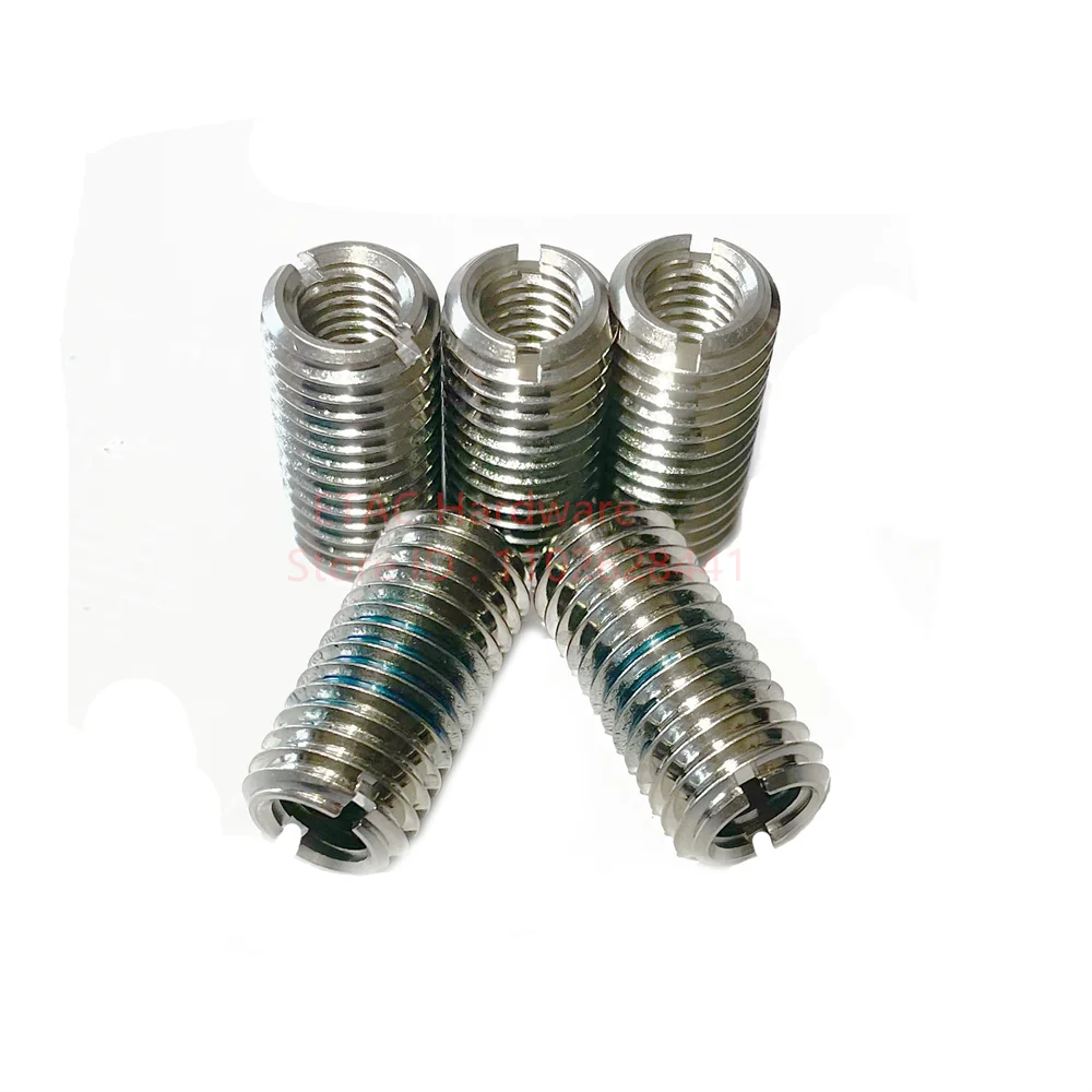 M2 - M16 304 Stainless Steel Thread Lock Insert Conversion Nuts Self Tapping Thread Adapter Screw Bushing Slotted Type Coupler