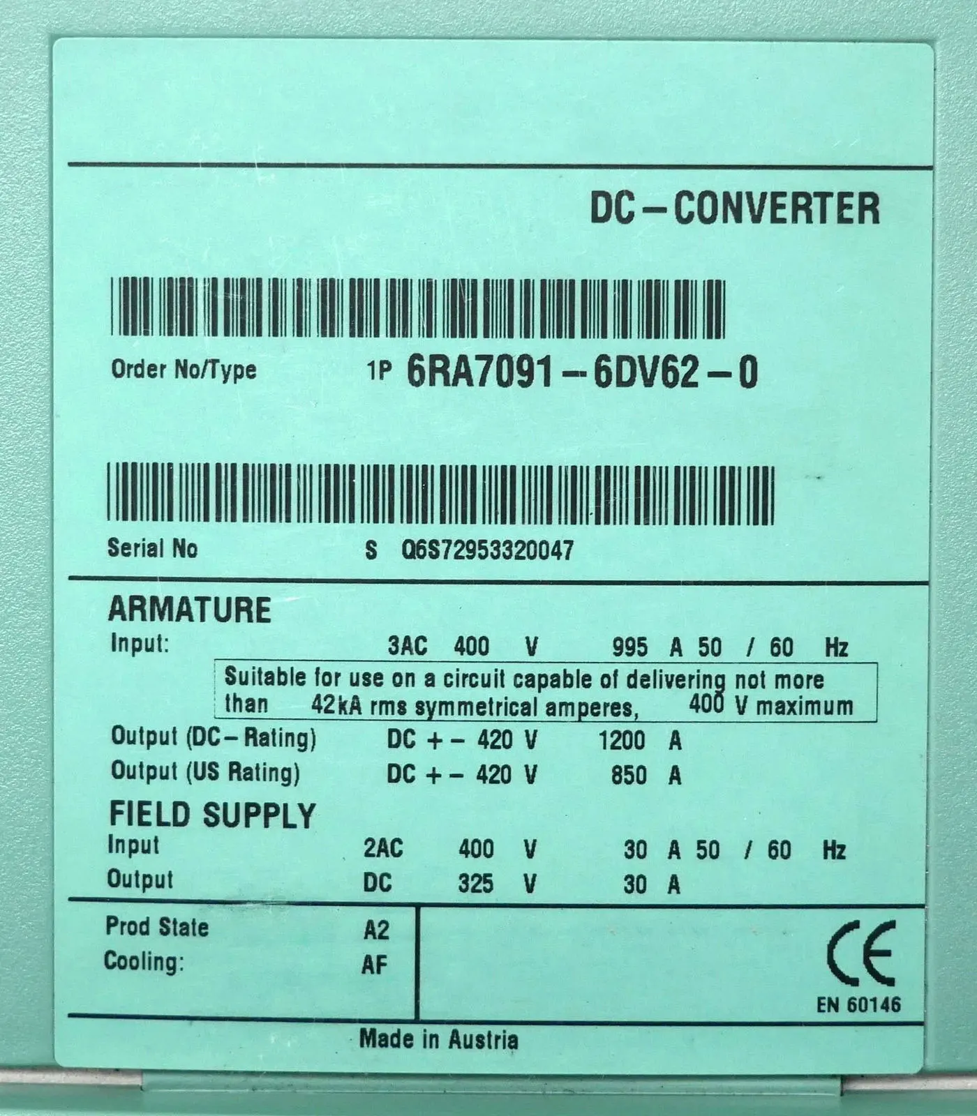 Brand New 6RA7090-6GS22-0 6RA7090-6KV62-0 6RA7091-6DV62-0 6RA7091-6DS22-0 Warrently One-year