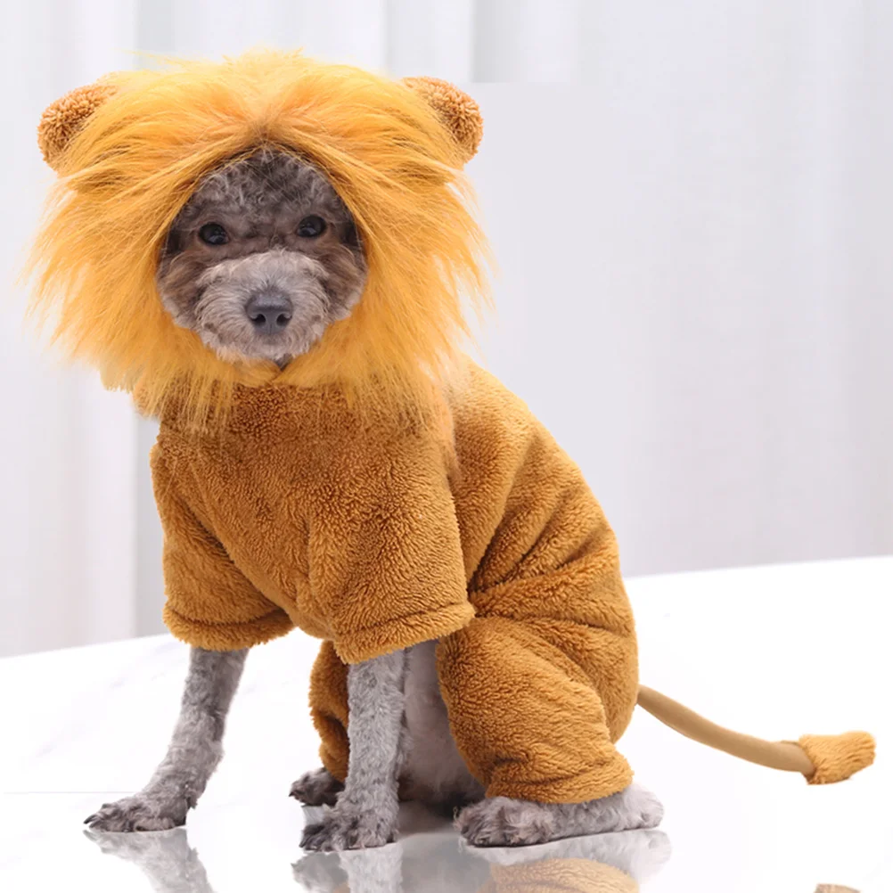 

Funny Lion Design Pet Dog Warm Costume Halloween Cosplay Party Clothes for Pets Lovely Pet Costume Funny Lion Costumes for Dog