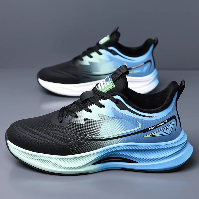 

Мужская спортивная обувь, классические кожаные ультралегкие удобные плюшевые теплые зимние прогулочные туфли на плоской подошве, нескользящие модные мужские кроссовки