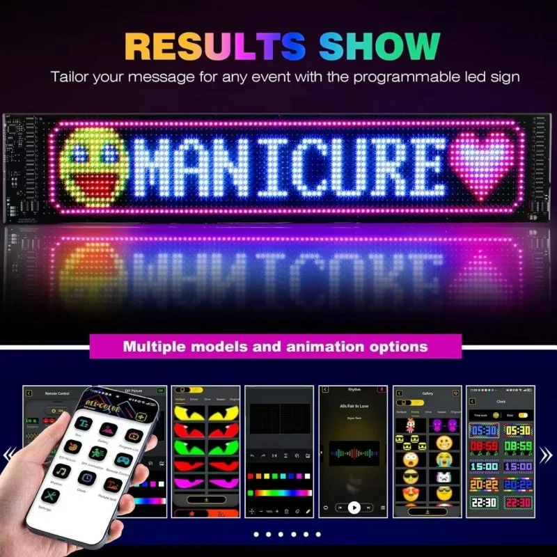Picture 3: ZSQHET LED Night Light RGB LED Car Sign Animation Truck Eyes LED Matrix Pixel Panel Lamp DIY Programmable Bluetooth App Control