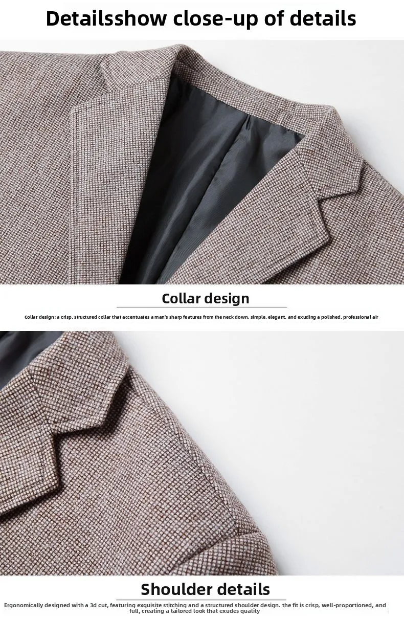 Herrenblazer, einfarbig, für Hochzeiten, Freizeit, Gastgeber, Gentleman, schmal geschnitten, trendig, vielseitig, Business-Blazer – Detail 14