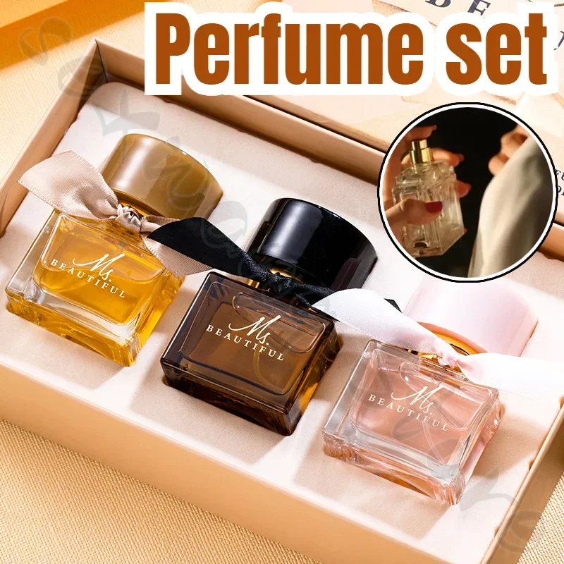 

Perfume Gift Box Light Fragrance Long-lasting Floral and Fruity Fragrance Fresh and Natural 30ml X 3 Bottles Body Perfume