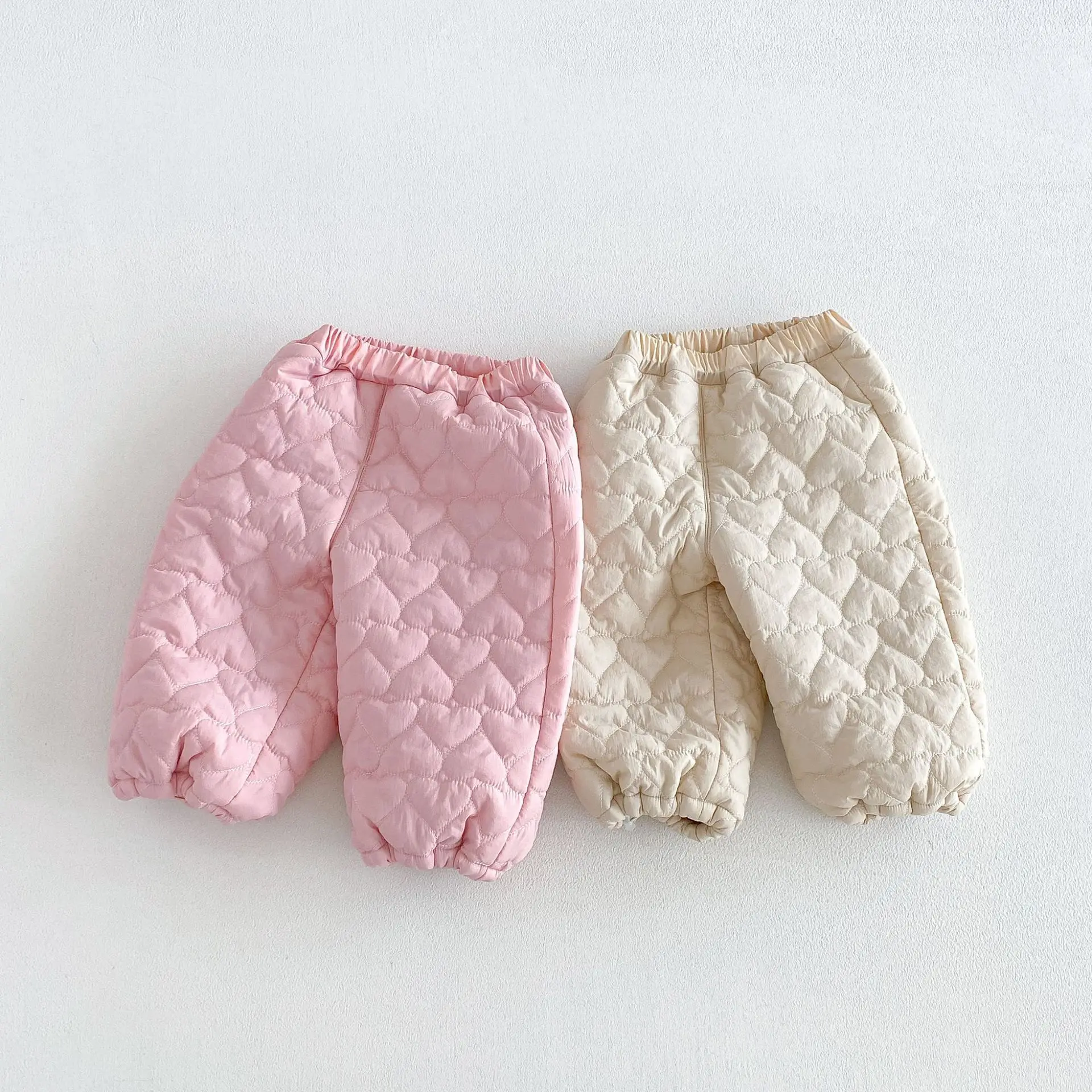 2026 New Winter Girls Heart Embroidered Fleece-Lined Sweatpants | Solid Color Thick Pants | Warm Bottoms
