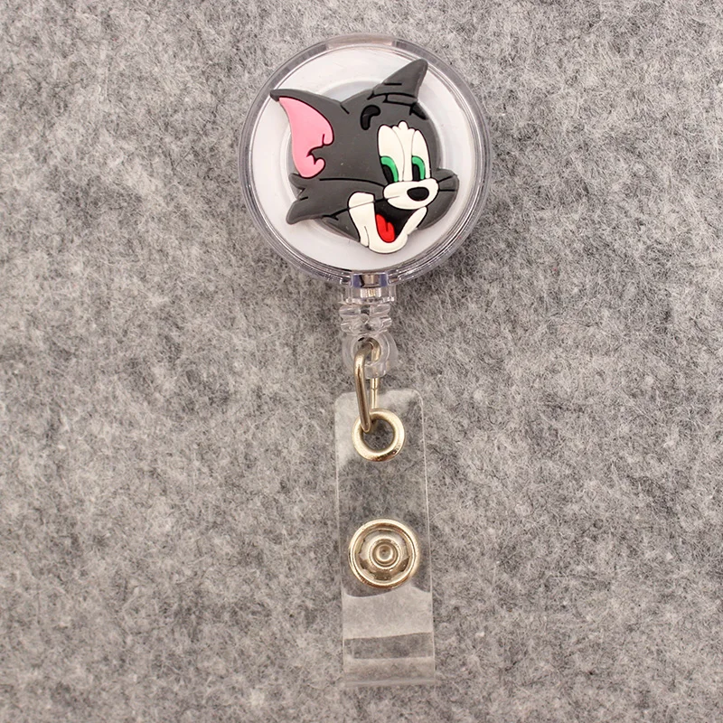 Cute Mouse Cartoon Cat Retractable Badge Reel For Nurse Doctor Card Holder Office Hospital Supplies Boy Girl Name Card