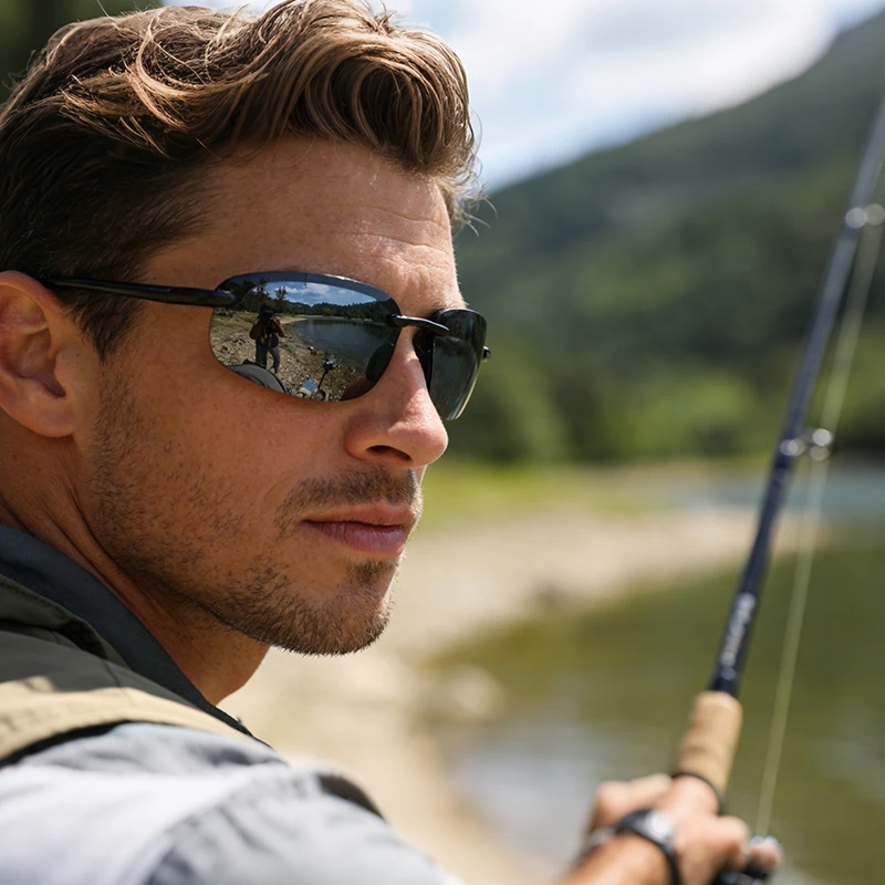 Neue TR90 Polarisierte Sonnenbrille Outdoor-Angelbrille UV-Schutz für Autofahren, Golf, Radfahren Unisex – Detail 4