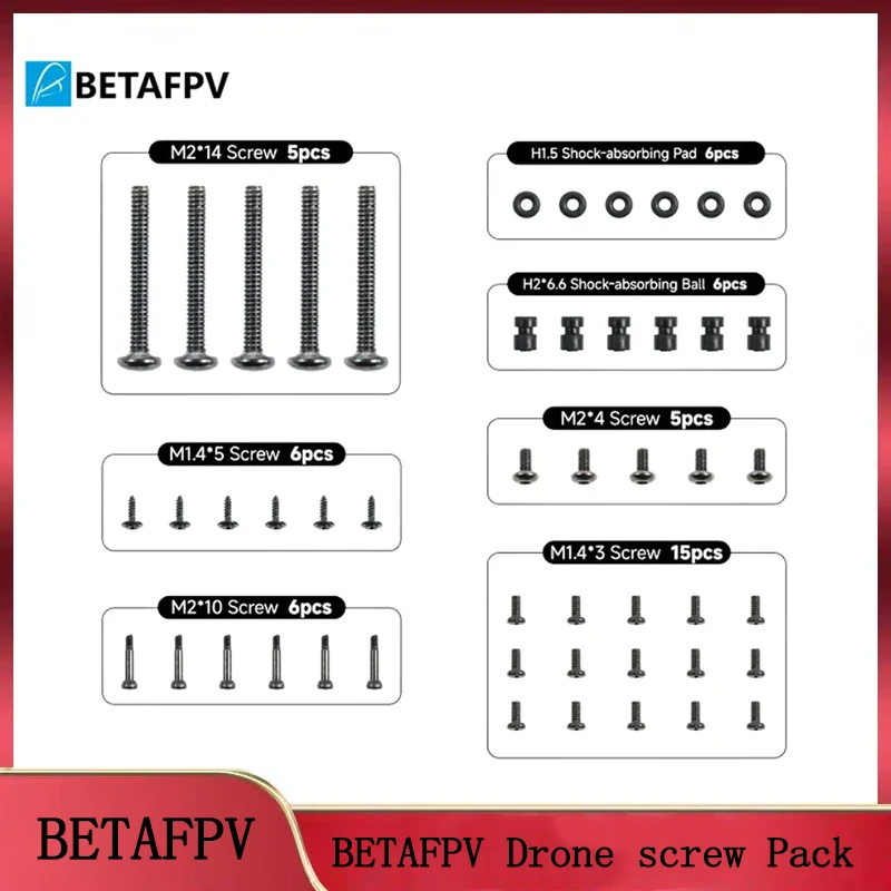 

BETAFPV Drone Screw Pack For Pavo20 /Pavo20 Pro /Meteor65 Pro / Meteor75 Pro/Air65 / Air75 / Meteor65 Pro / Meteor75 Pro/Cetus X