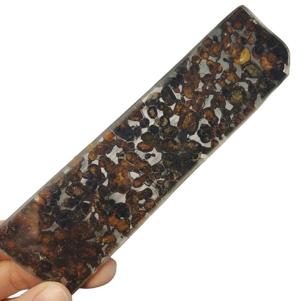 

62.5g Sericho Pallastie meteorite slice Olivine Natural meteorite material Collection - from Kenya -CA231