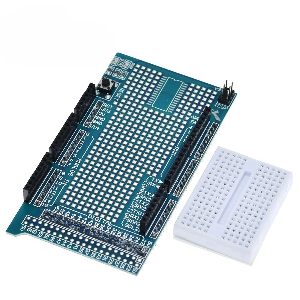 MEGA 2560 R3 Proto Prototype Shield V3.0 Expansion Board + Mini Breadboard 170 Tie Points for arduino DIY