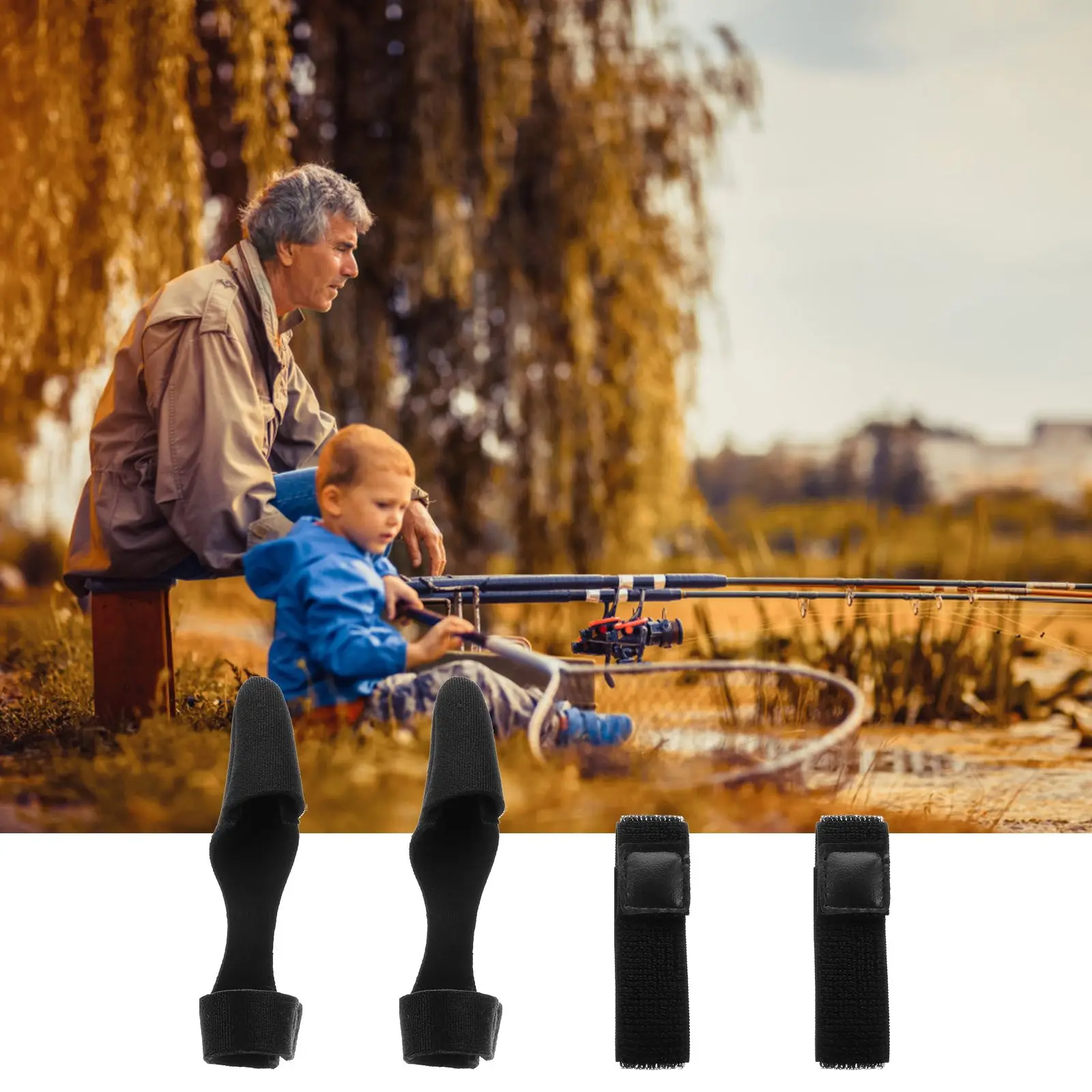 

2Pcs Fishing Rod Protection Covers Durable Professional Straps Stretchy Rod Wraps Waterproof Reusable Fishing Tackle Accessories
