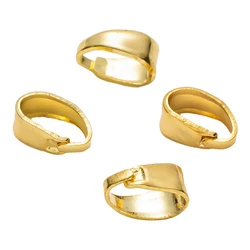 50pcs 18K Gold Plated Brass Snap Bail Hook Pinch Clip Pendant Charms Clasp Connector for Necklace Bracelet Jewelry DIY Making