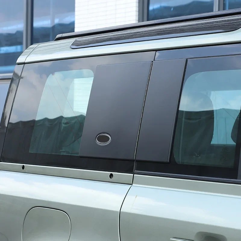 ABS ألياف الكربون/أسود لاند روفر المدافع 110 130 2020-2024 نافذة السيارة الخلفية الجانبية لوحة تزيين ملصق اكسسوارات السيارات #5