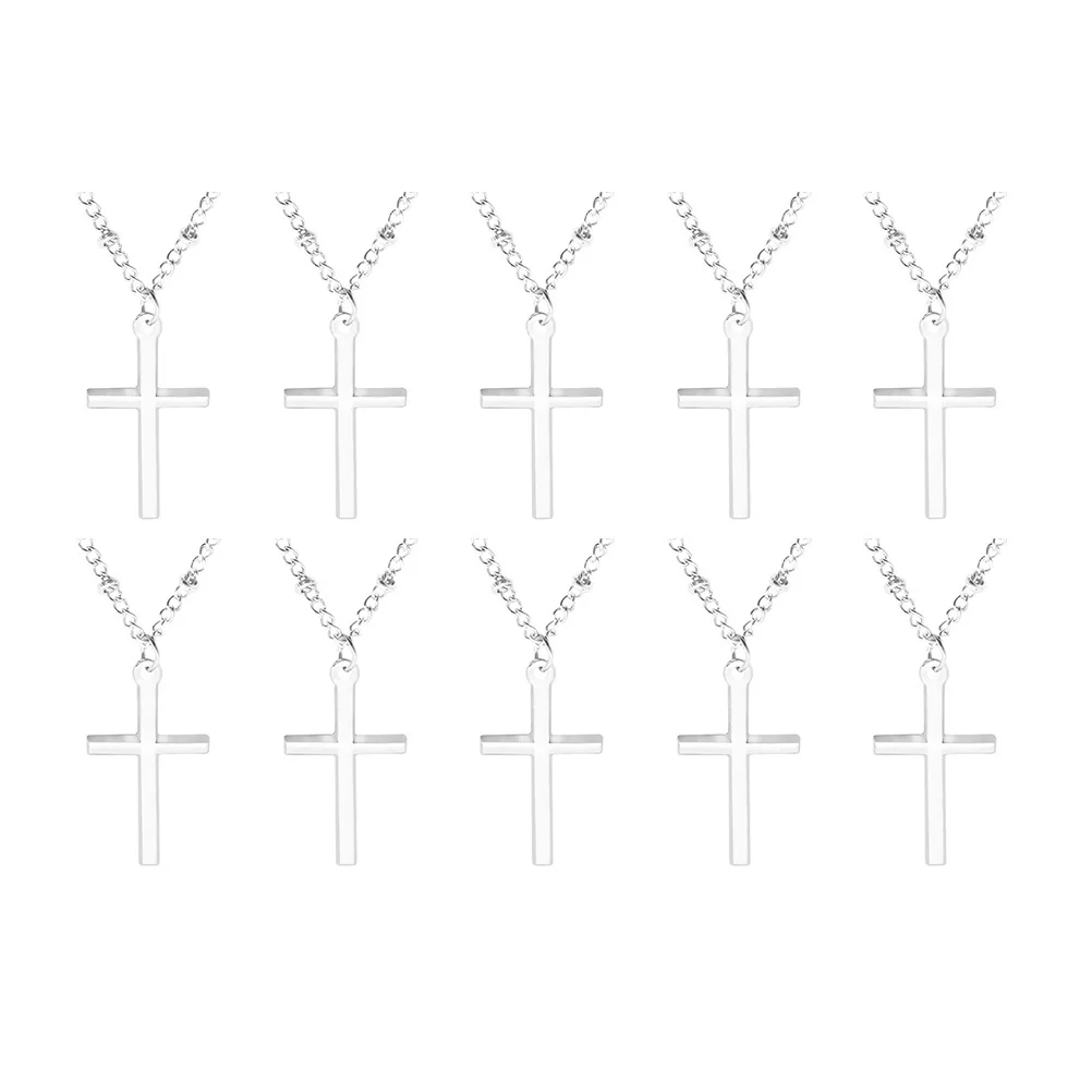 

10Pcs Silver Classic Christian Jesus Pendant Vintage Tibetan Cross Jewelry Hanging Charm Metal Decoration