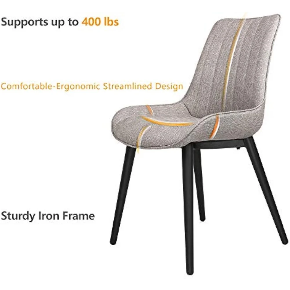 Modern Vinyl Leather Dining Chair Set of 2,Heavy Duty Kitchen Chair Metal Frame Comfortable, Waterproof & Fire