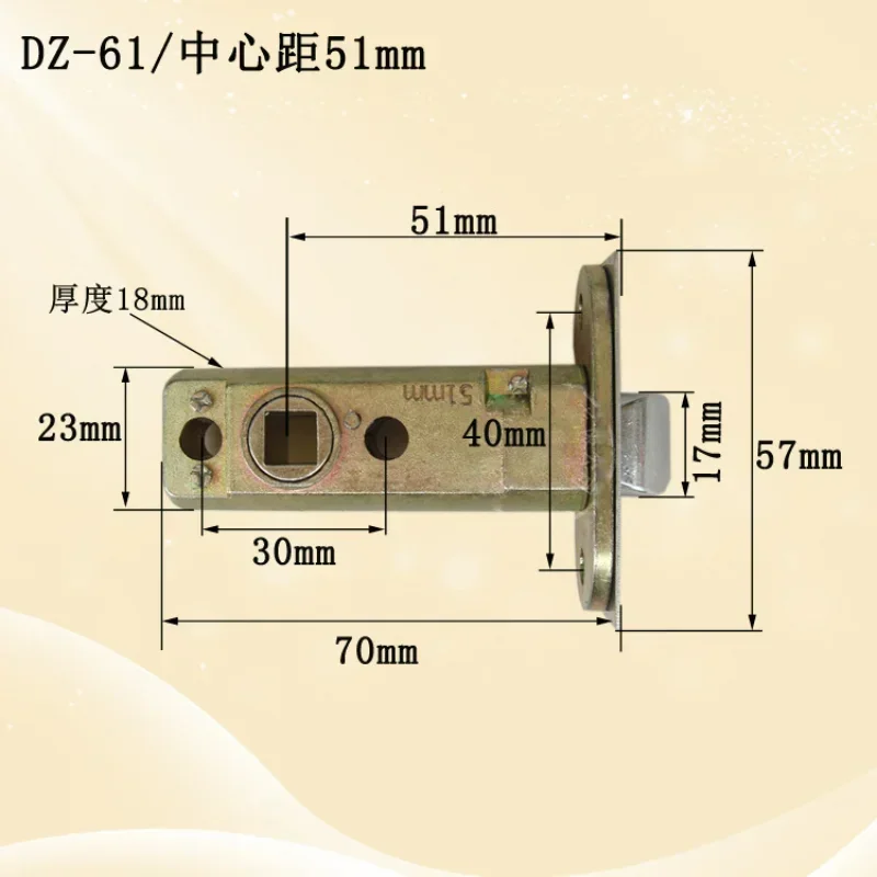 Accessori per serratura a linguetta Cilindro per serratura per porta della stanza Corpo con serratura a linguetta singola Distanza centrale 51 mm