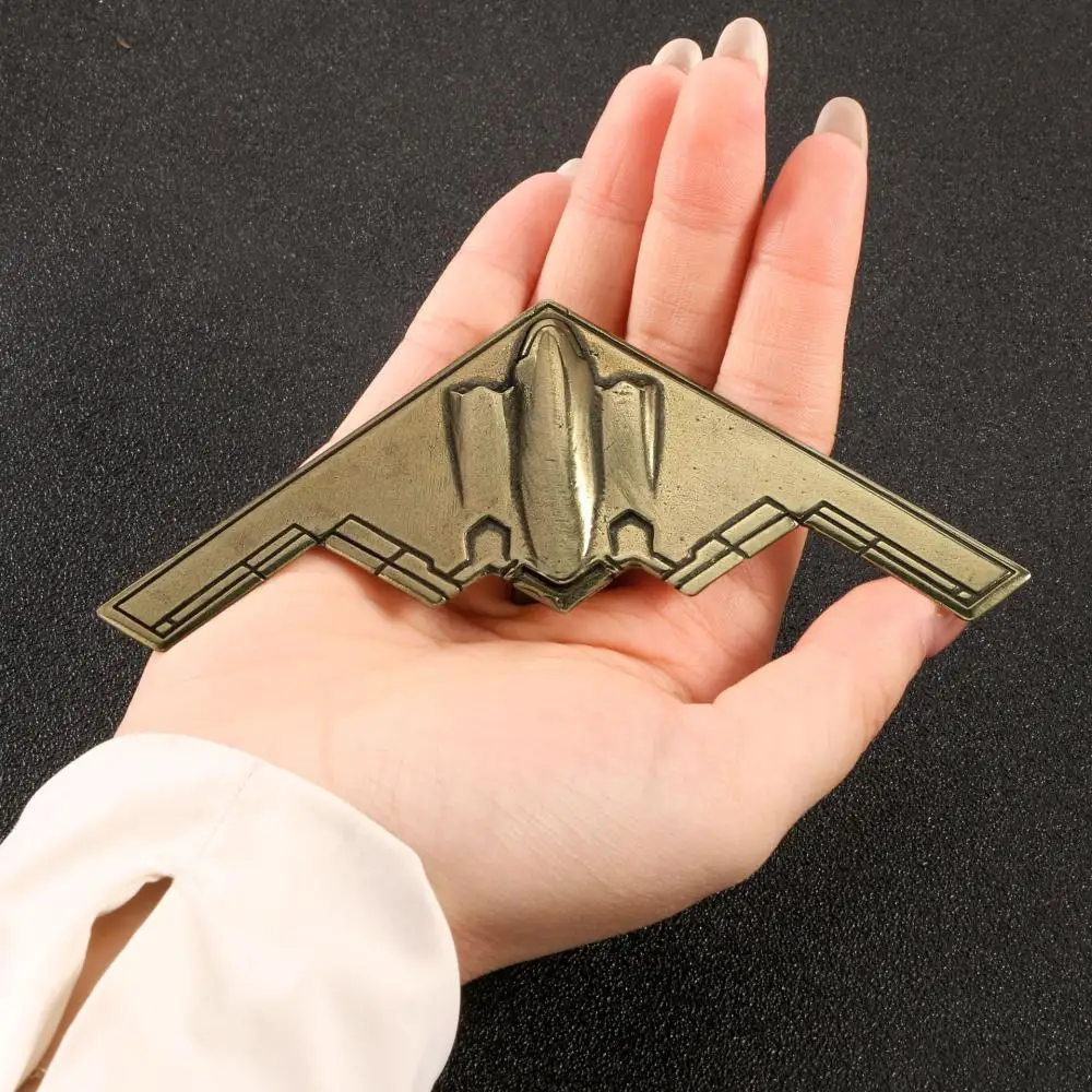 Vintage Brass B-2 Spirit Stealth Bomber Model Solid Metal Military Aircraft Diecast Airplane Aviation Enthusiast Gift