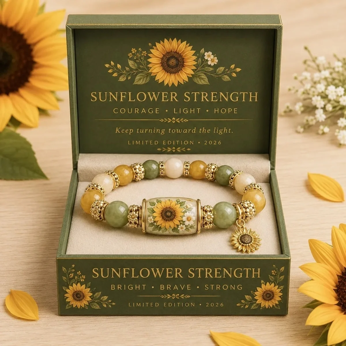 Zarte Armbänder im Frühlingsgarten-Stil mit Glasperlen für Damen und Herren, mit Charm-Anhängern wie Kolibri, Sonnenblume, Biene und Ochsenkopf, Heilschmuck. – Detail 25