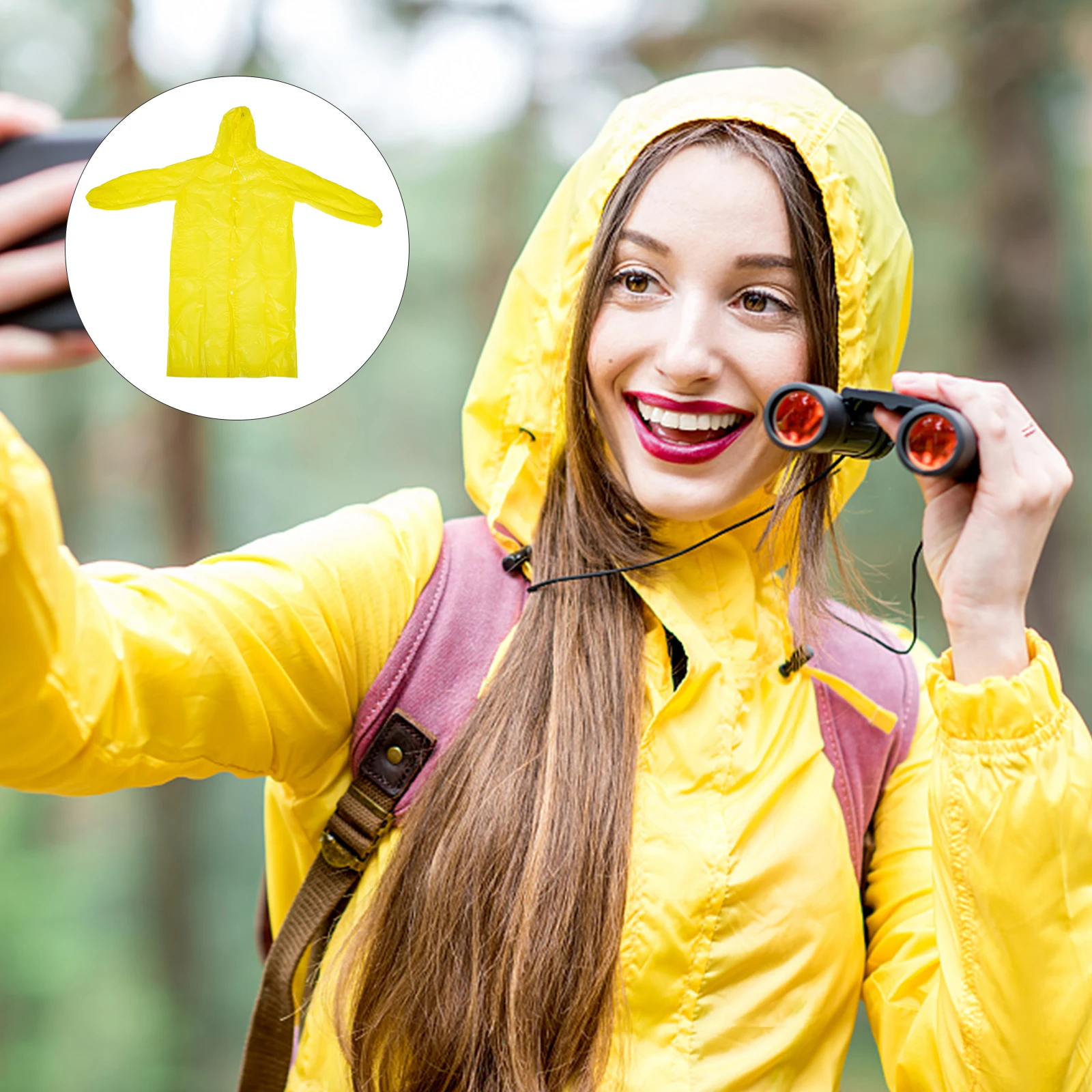 

Clear Poncho Women PEVA Transparent Raincoat Hoodie Design Waterproof Coats Protection Moisture Resistance Safe Skin