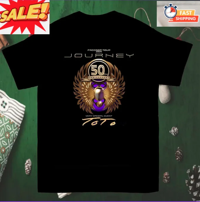 Journey Freedom 2024 Tour Toto Band T-Shirt Music Concert Gift Fans S-3xl Unisex