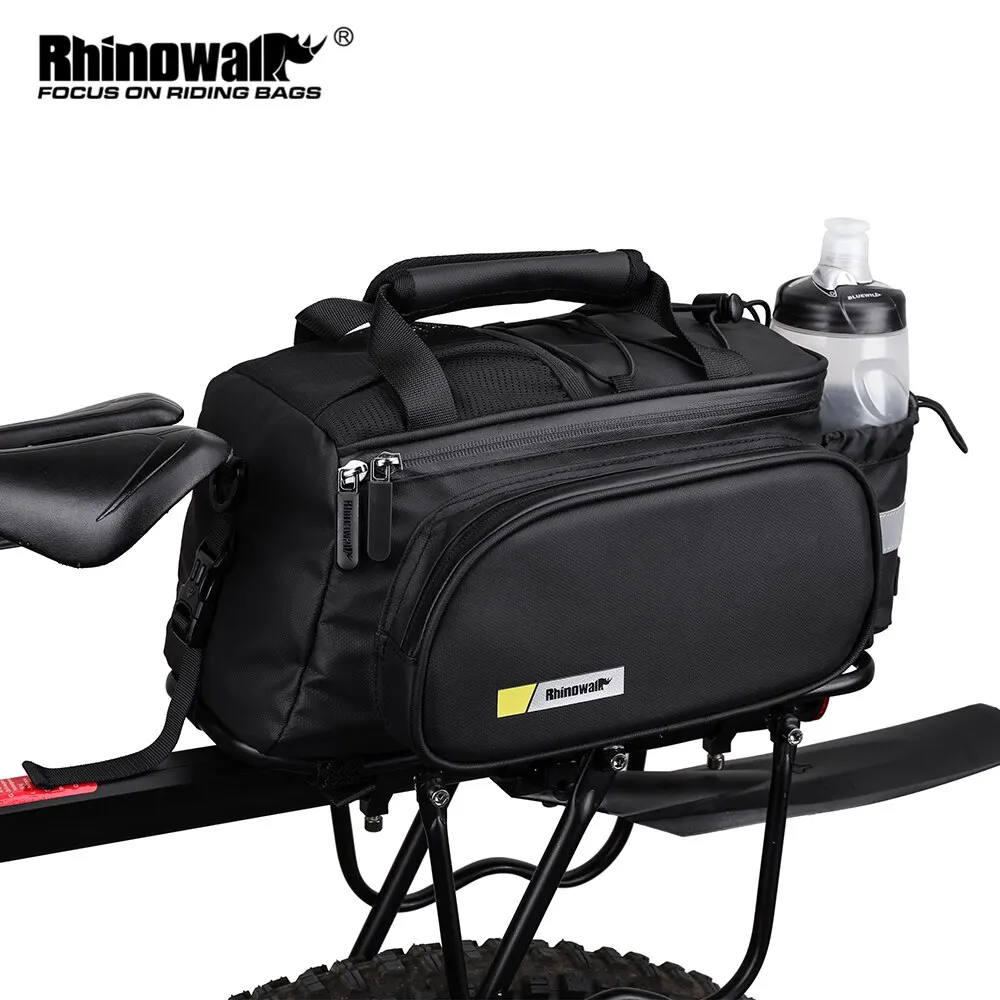 Rhinowalk Bike Rack Bag Road MTB Bicycle Carrier Bag Trunk Pannier Cycling Multifunctional Large Capacity Bag With Rain Cover