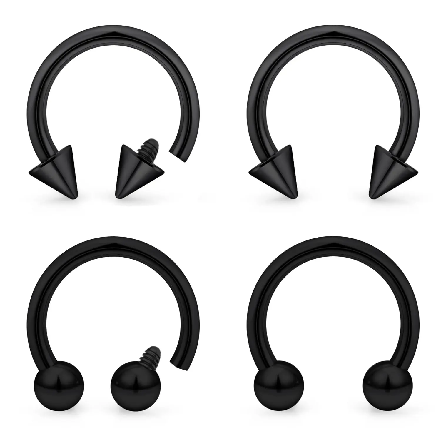 16G Internally Threaded Surgical Steel Nose Septum Jewelry Lip Rings Hoop Horseshoe Earrings Piercing Jewelry for Women Men