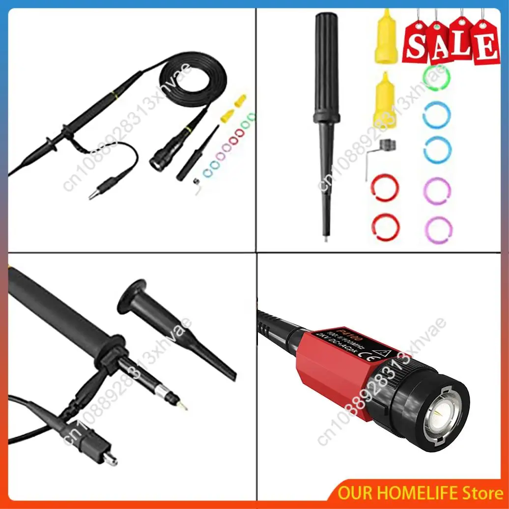 Y39A-P4100 Oscilloscope Probe 100:1 2KV High Voltage 100Mhz Safety BNC Connector For Oscilloscope Adjustable Attenuation