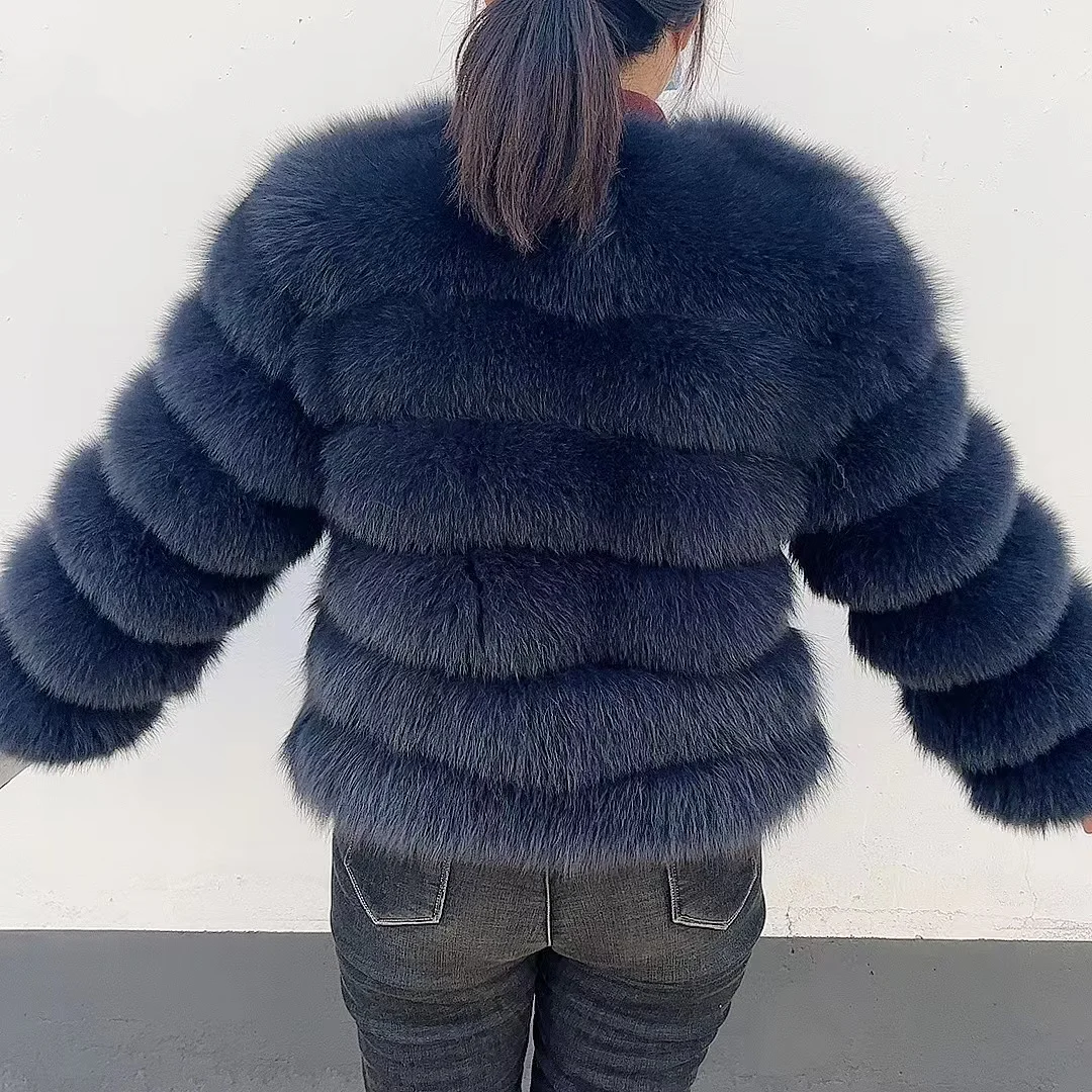 100% Natural Fur Jacket Real Fur Coat Winter Jacket Women Natural Fox Fur Luxury Fashion 50cm Short Jacket Wholesale Hot 2022