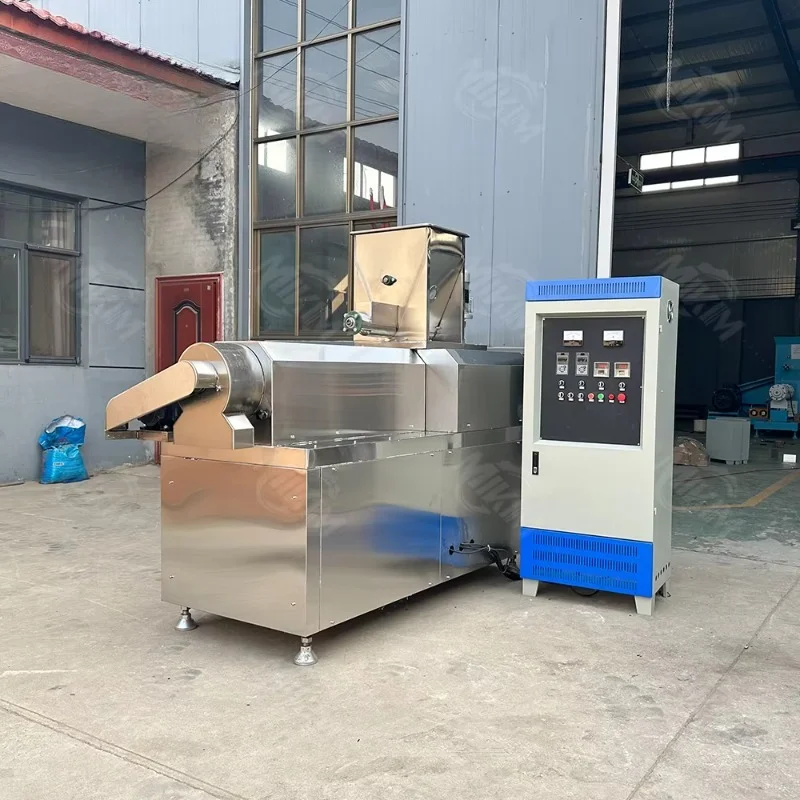 Customized Stainless Steel Dry Type Twin Screw Extruder Floating Fish Feed Pet Dog Cat Food Pellet Making Processing Machine