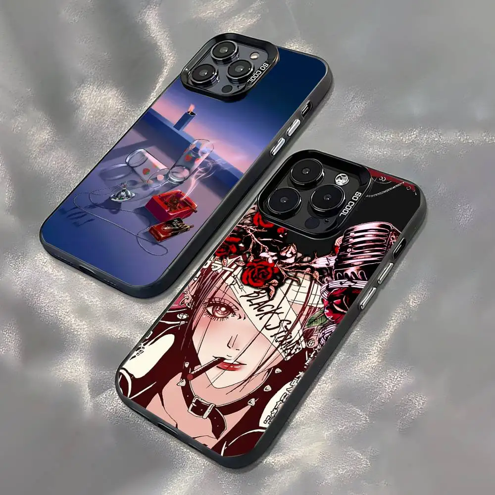 

Anime N-Nana For iPhone 17,16,15,14,13,12,11,Mini,Pro,E,SE4,XS,MAX Black Shockproof Candy Matte Cover
