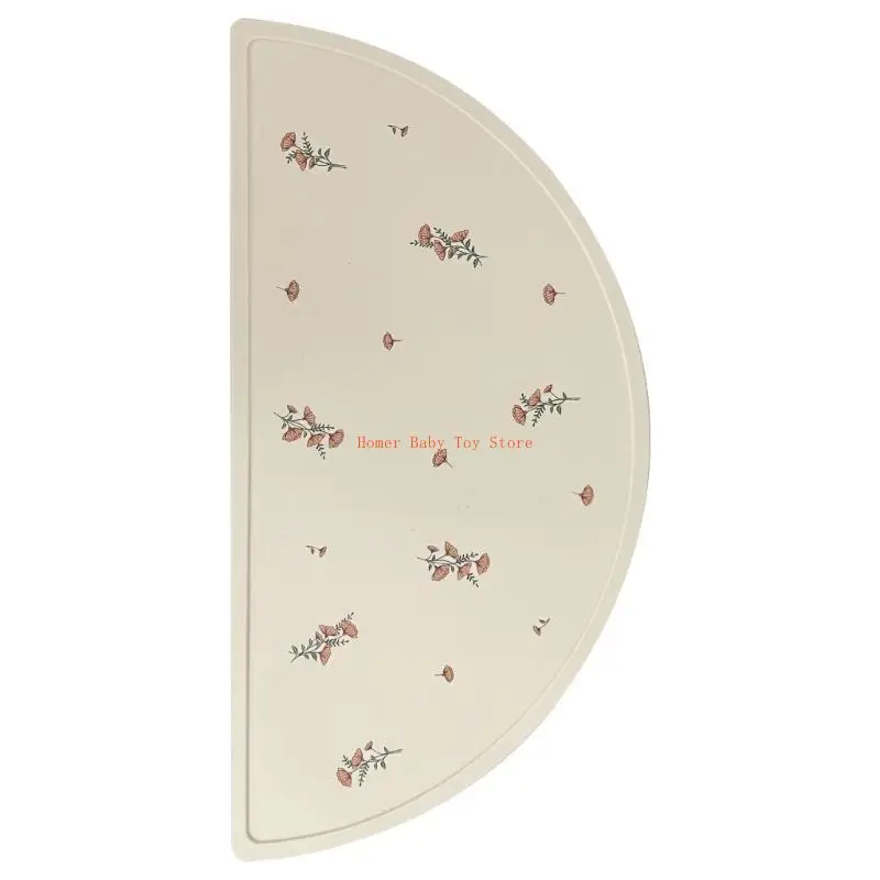 

J0PF Soft Waterproof Bib Table Mats Kids Placemats Baby Silicone Placemats Mats