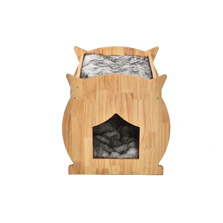 QS منزل خدش خشبي عملي كيتي مع وسادة قطيفة لعبة الكرة أثاث القطط #6