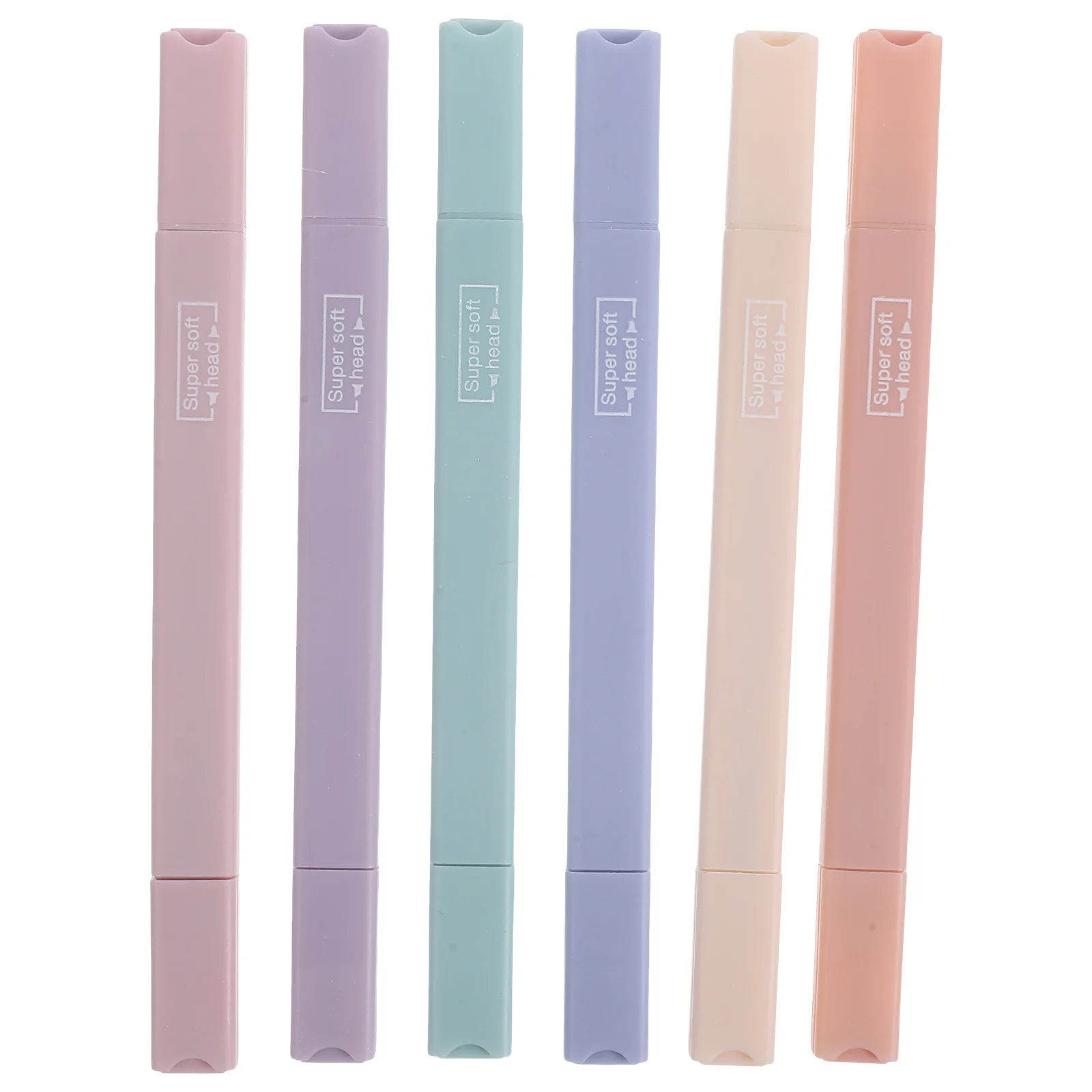 

6Pcs Highlighters Plastic Comfortable Smooth Write Note Marking Pens for Students Office Highlighters Aesthetic Colored Pens