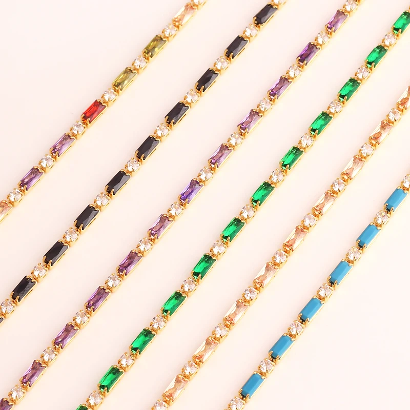 Luxury Rainbow Iced Out Zircon Tennis CZ Bracelet Women\'s Stretch Adjustable Bracelet Hippie Fashion Accessories Jewelry Gifts