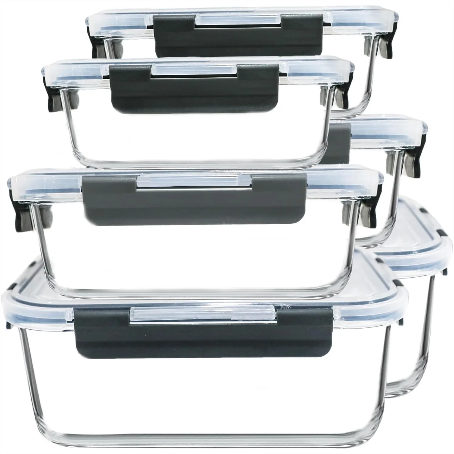 

Extra Large Glass Food Storage Containers with Lids, 6 Pack Airtight for Microwave Oven Freezer Dishwasher