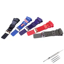 Men's 16mm resin watch strap compatible for Casio GA GD110 120 140 150 700 GAX GLS100 bright watch band women's rubber wristband